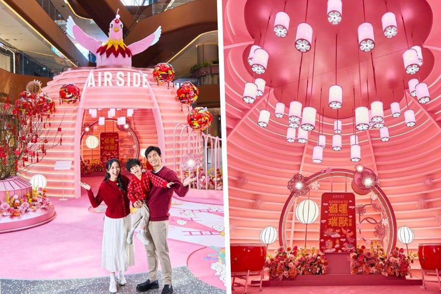 the chinese new year display at airside mall in kai tak