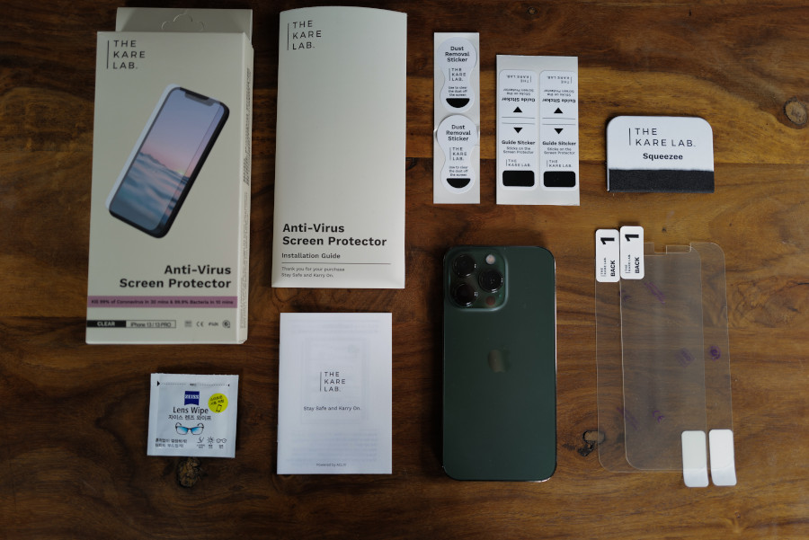 the kare lab anti covid screen protector kit