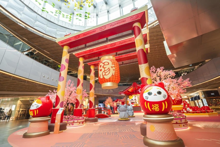the shrine of love at chinese new year installation at citygate outlets in tung chung