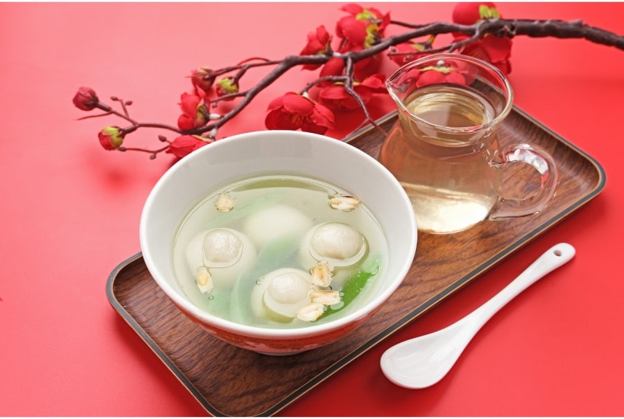 Rice dumplings with black sesame seeds chinese new year