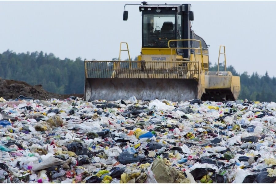 heavy machinery at landfill