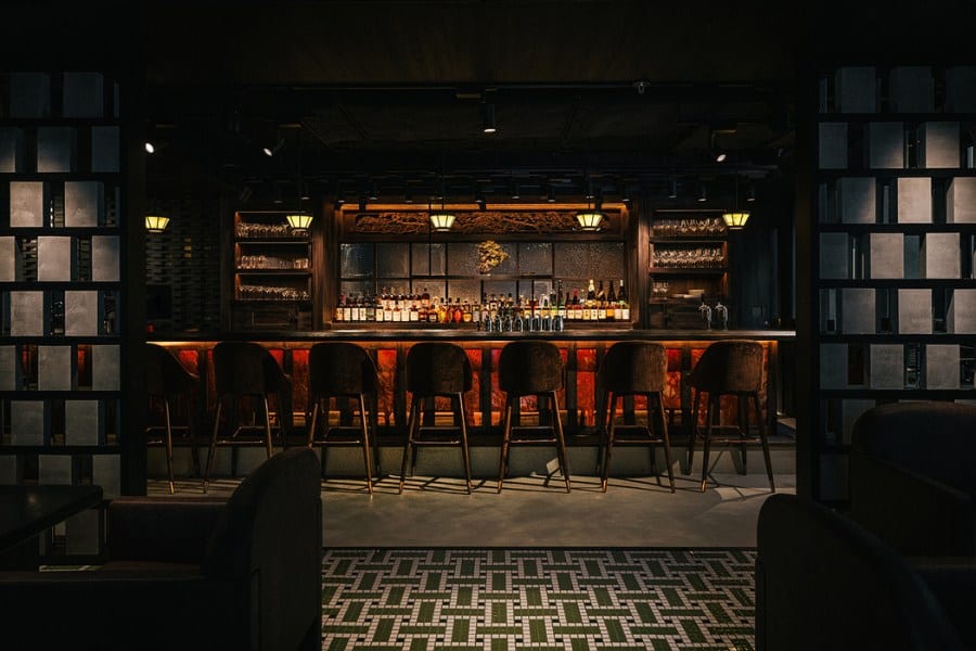 the interior of gokan bar in central