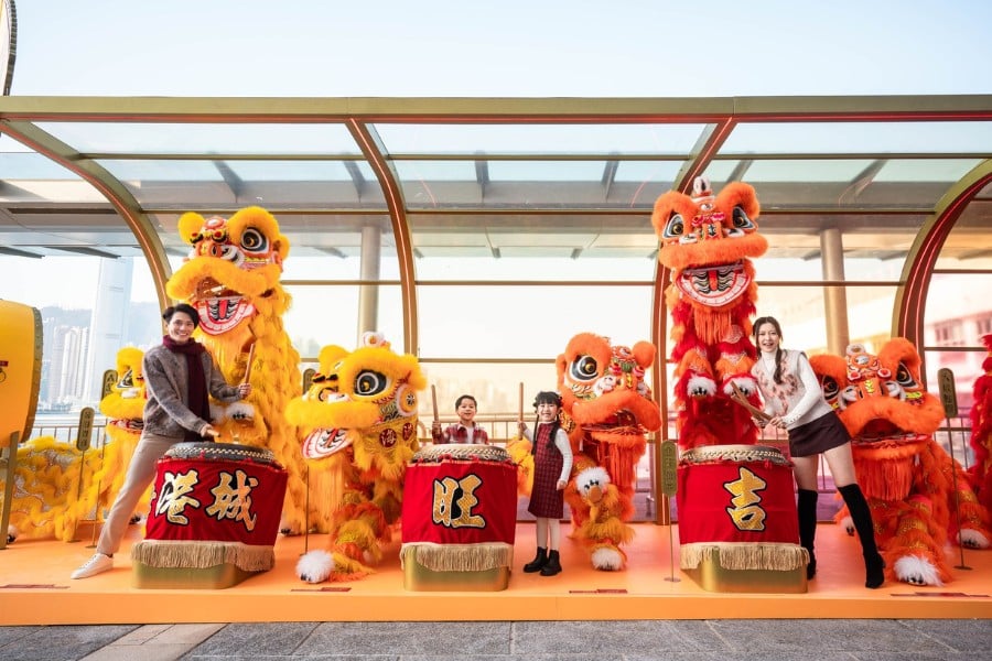 the lions installations at harbour city in tsim sha tsui