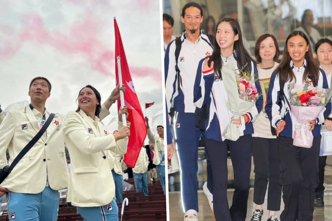 hong kong 2024 olympics delegation bus parade