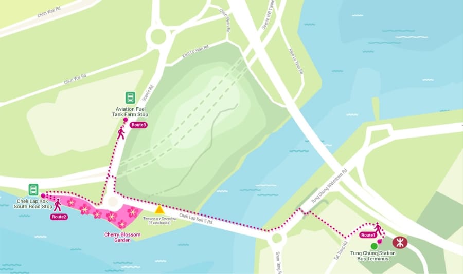 hong kong airport cherry blossom garden map