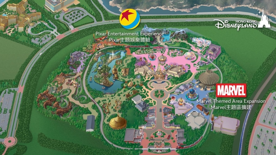 hong kong disneyland new pixar marvel area