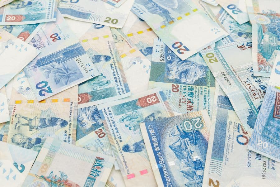 banknotes of 20 Hong Kong Dollars