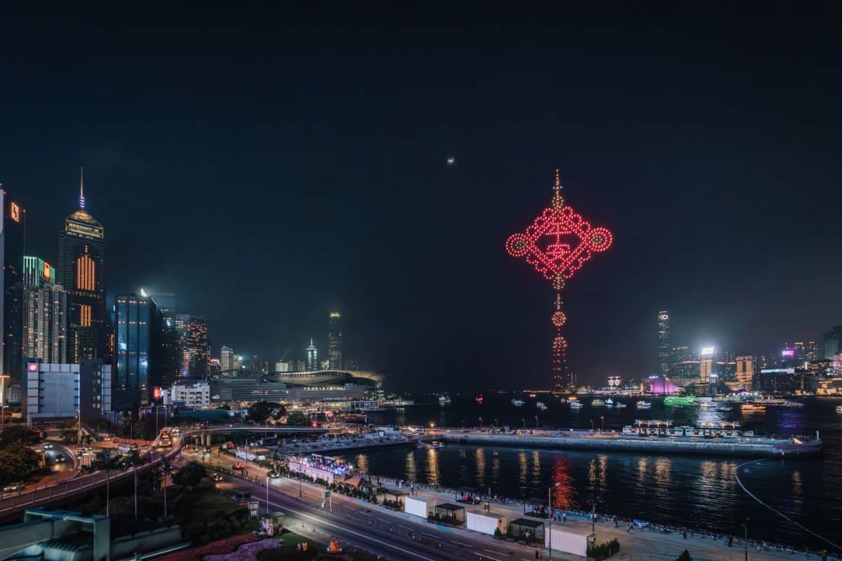 hong kong victoria harbour drone show may 1, 2025