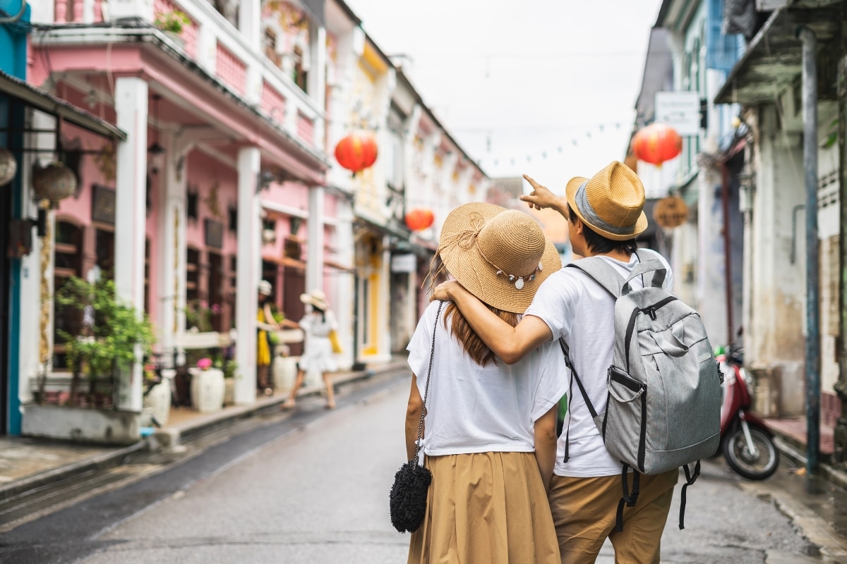 a couple in phuket old town