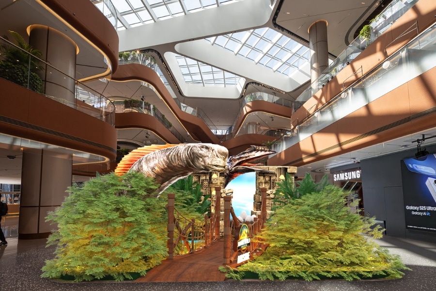 the jurassic world exhibiton at airside shopping mall in kai tak