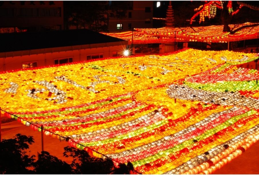 lantern decoration during lotus lantern festival in korea