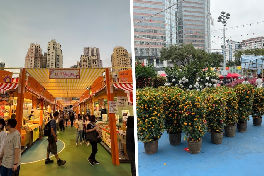 the lunar new year fair at kwai chung sports ground in kwai fong