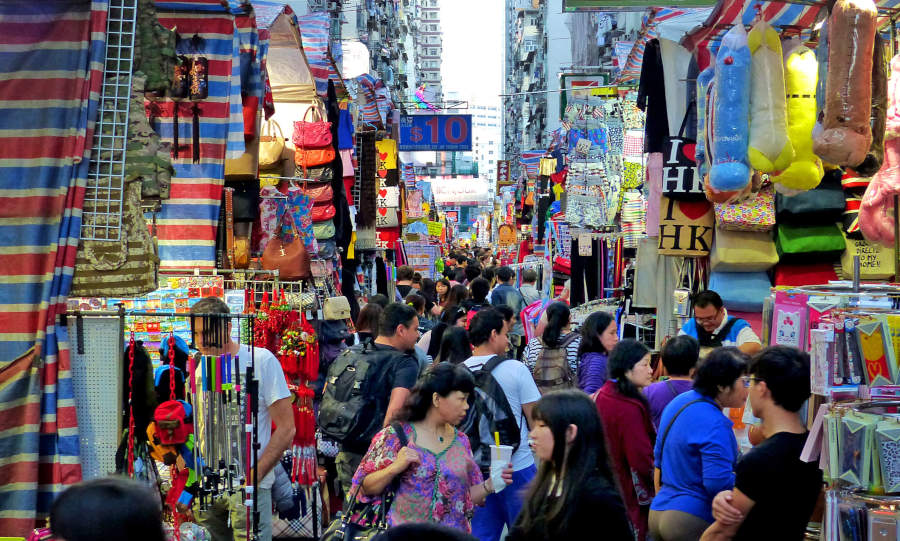 ladies market mong kok hong kong