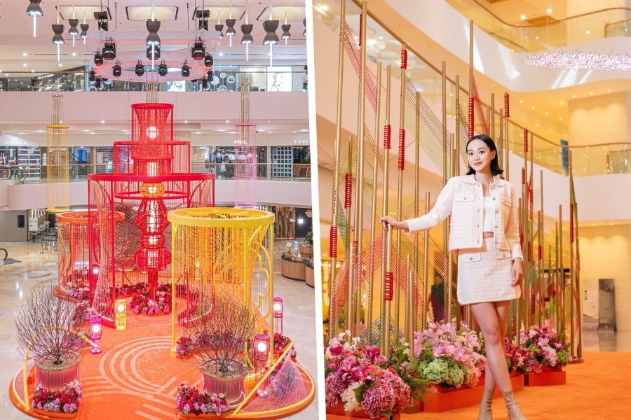 the chinese new year installation by local artist zoe siu at pacific place in admiralty