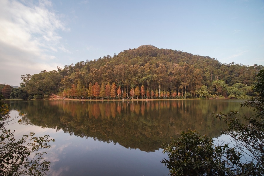 pat sin leng lau shui heung reservoir reflection
