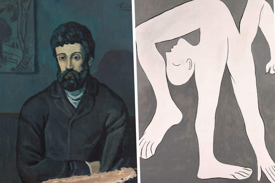 the portrait of a man and the acrobat art work by picasso