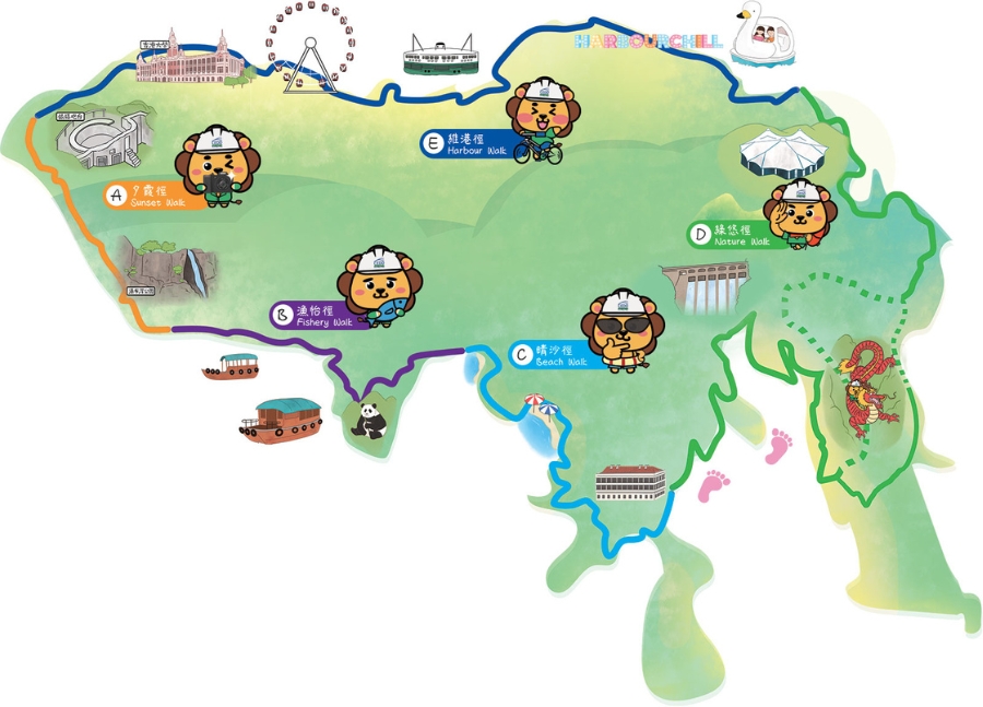 round the island trail map hong kong