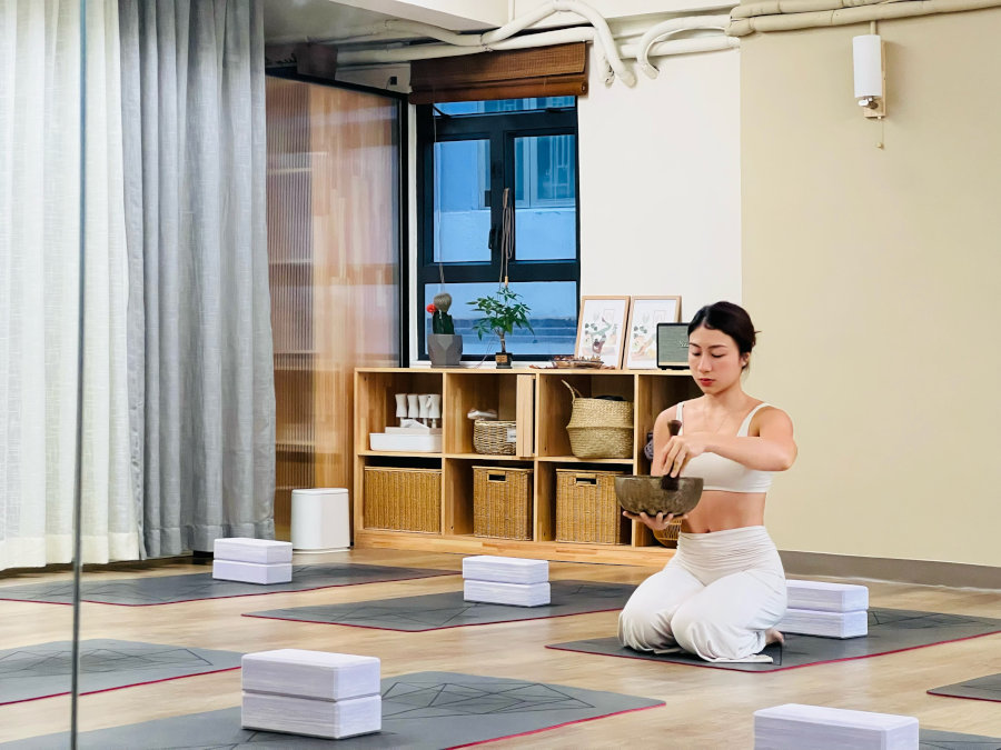 tibetan singing bowl session at serene page yoga and wellness