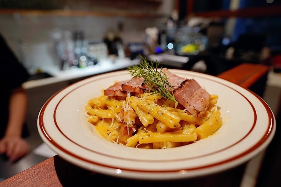 pasta dish at sofi pasta co new restaurant in sheung wan