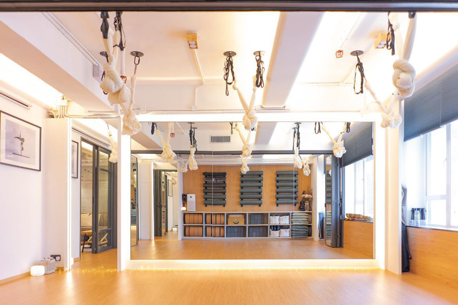 aerial yoga at sukha yoga studio hong kong