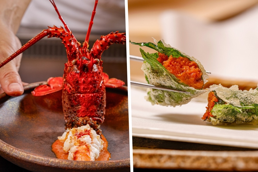 the lobster and tempura dish at Teppanyaki Tempura Shun new restaurant in central