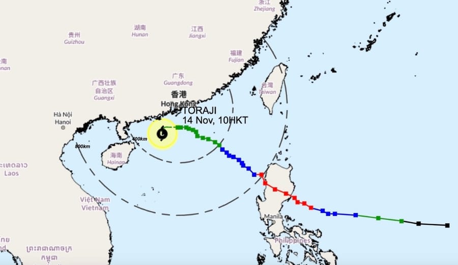 typhoon toraji hong kong november 14 2024