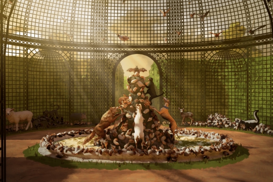 the VR illustration of labyrinth grove of versailles