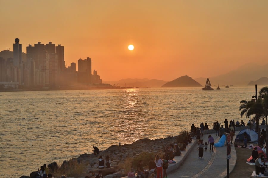 west Kowloon Cultural District sunset hong kong
