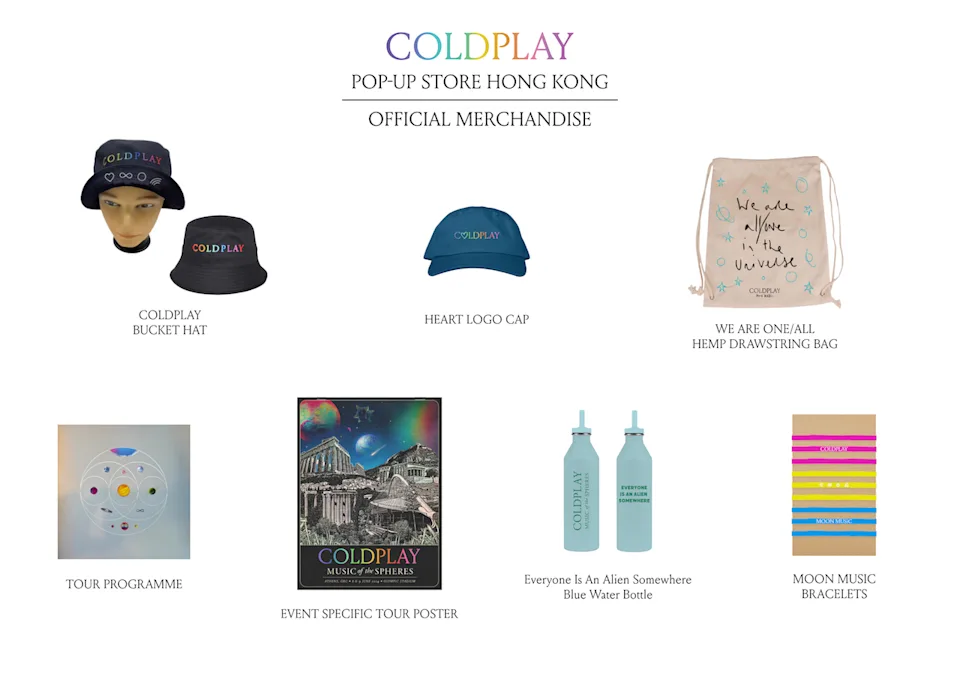 Official Coldplay's concert merch 2025 (© Airside/Coldplay MOON MUSiC 期間限定店)