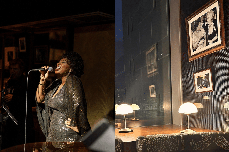 the live performance and interior of ella bar in central