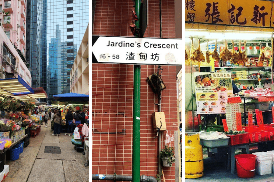 Jardine's Crescent is a street-side marketplace offering a variety of local goods.