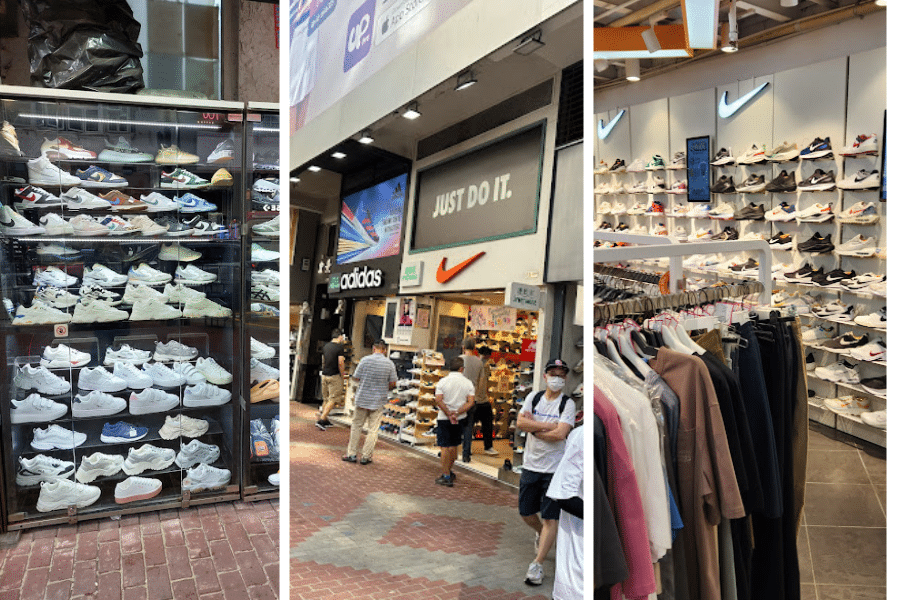 At Sneakers Street, many sports brands are available here including Nike and Adidas