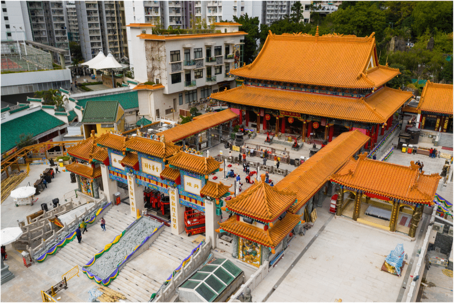 bird eye view of wong tai sin temple